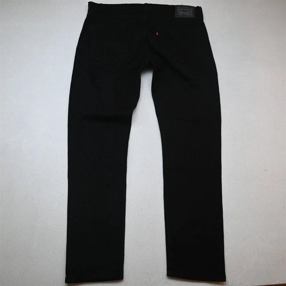 Levis 36x32 Black Stretch Denim 512 Slim Taper Mens Jeans
